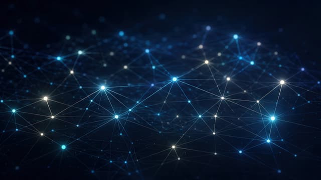 Abstract visualization of advertising systems and signal networks—multi-variable optimization across delivery, creative inputs, and performance feedback.