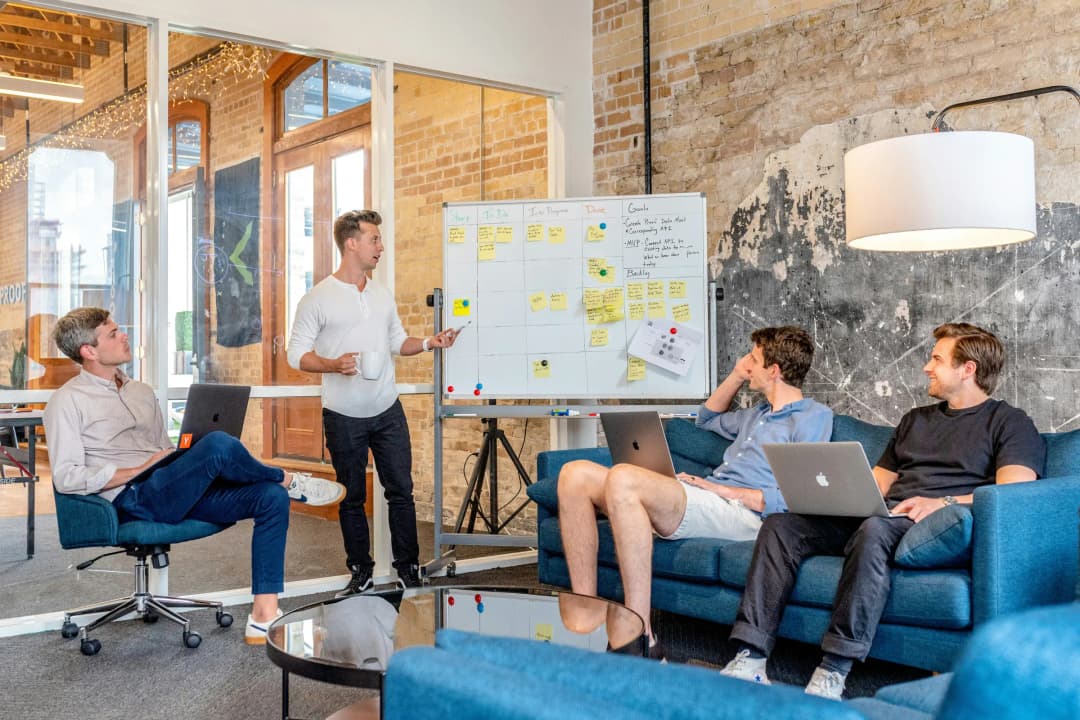 Business team presenting data insights in a compelling way