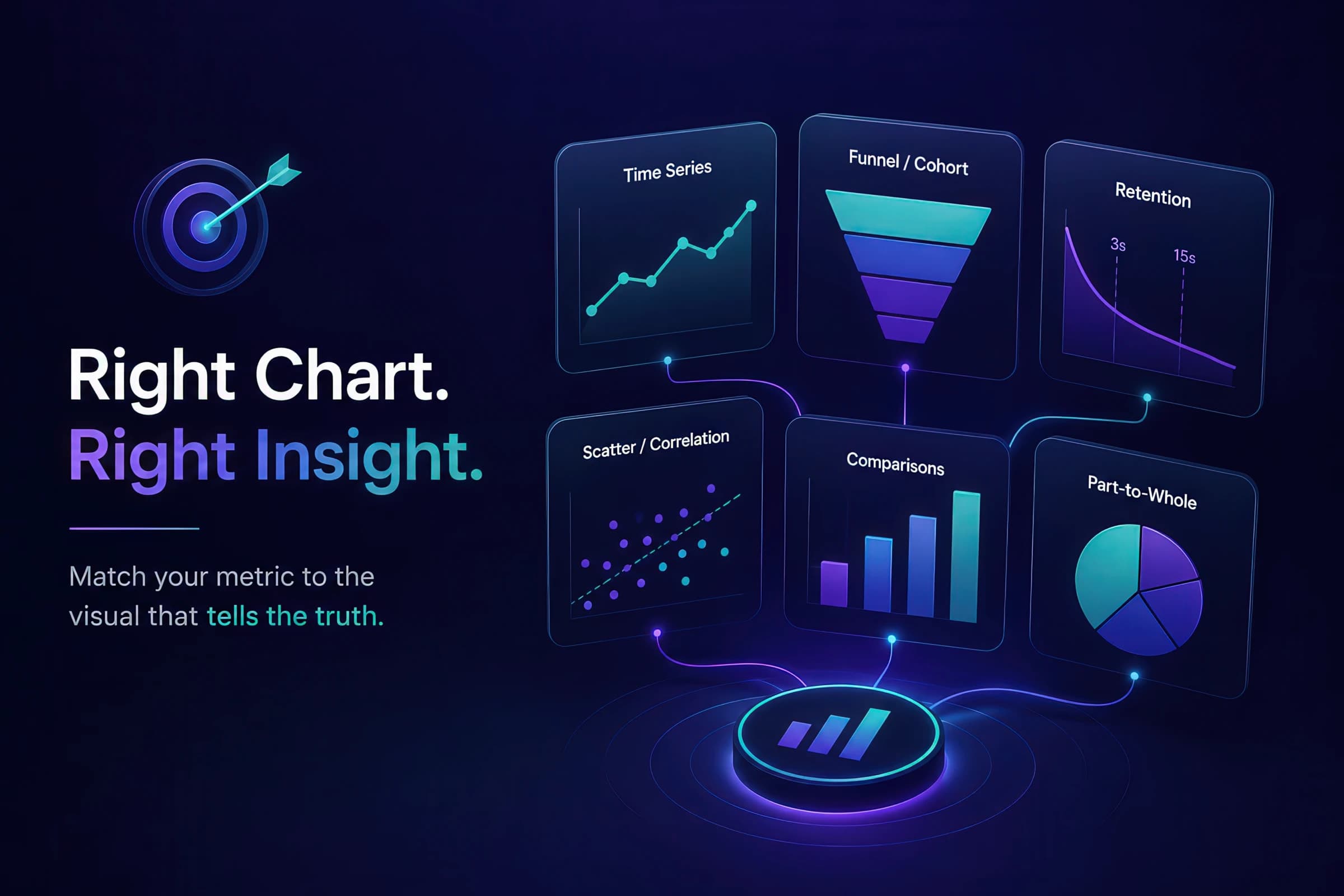 Marketing data visualization — matching the right chart type to the analytics question unlocks clearer insights