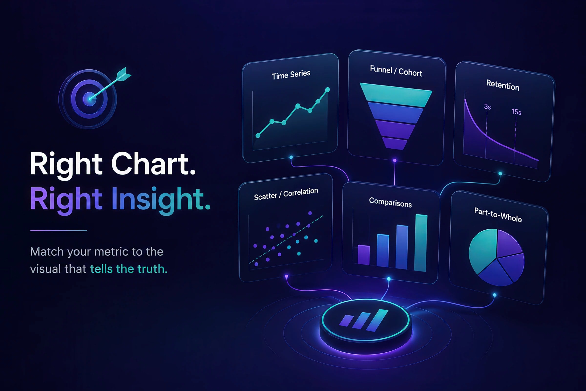 Marketing data visualization — matching the right chart type to the analytics question unlocks clearer insights