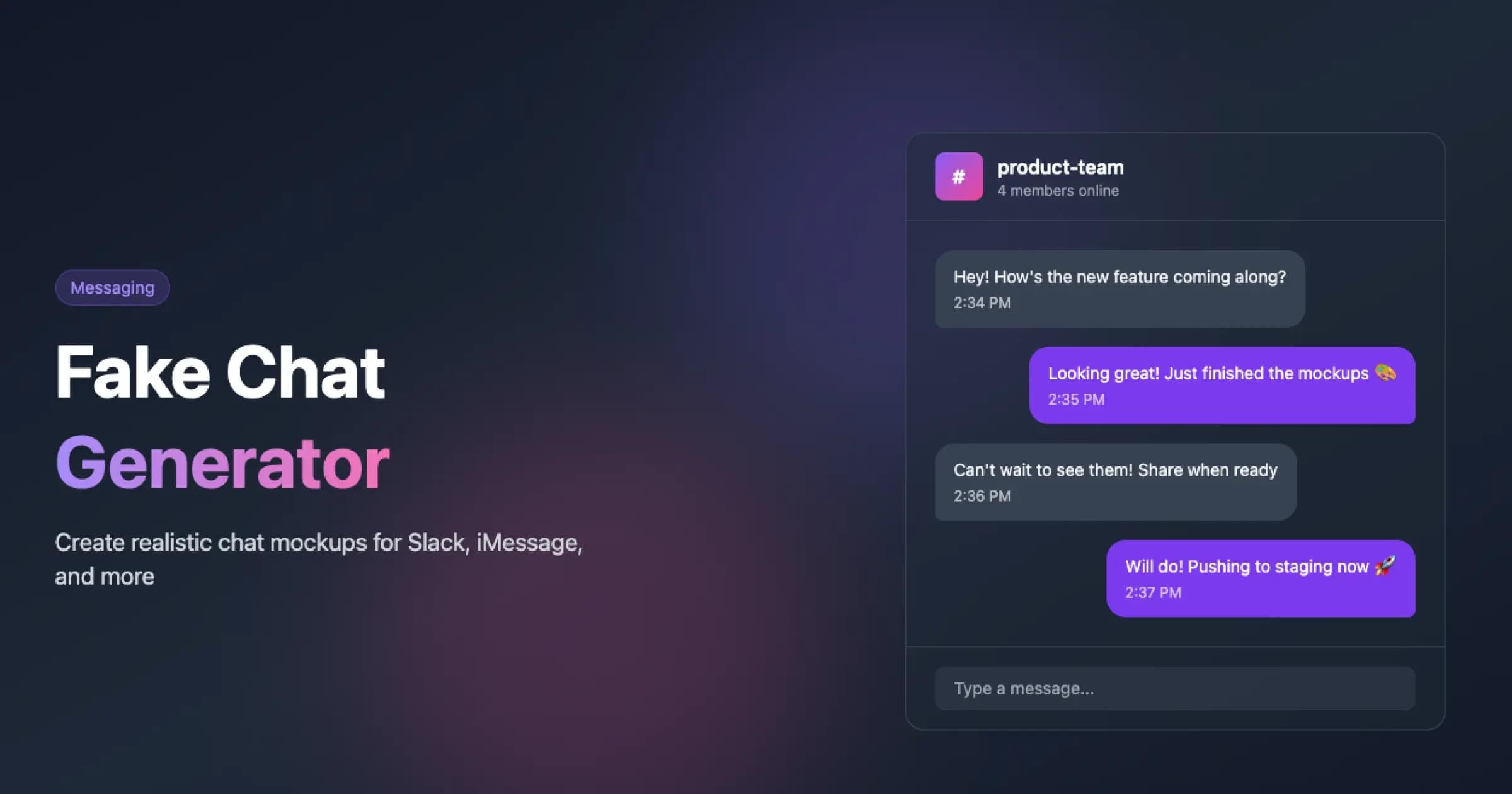 Fake Chat Generator