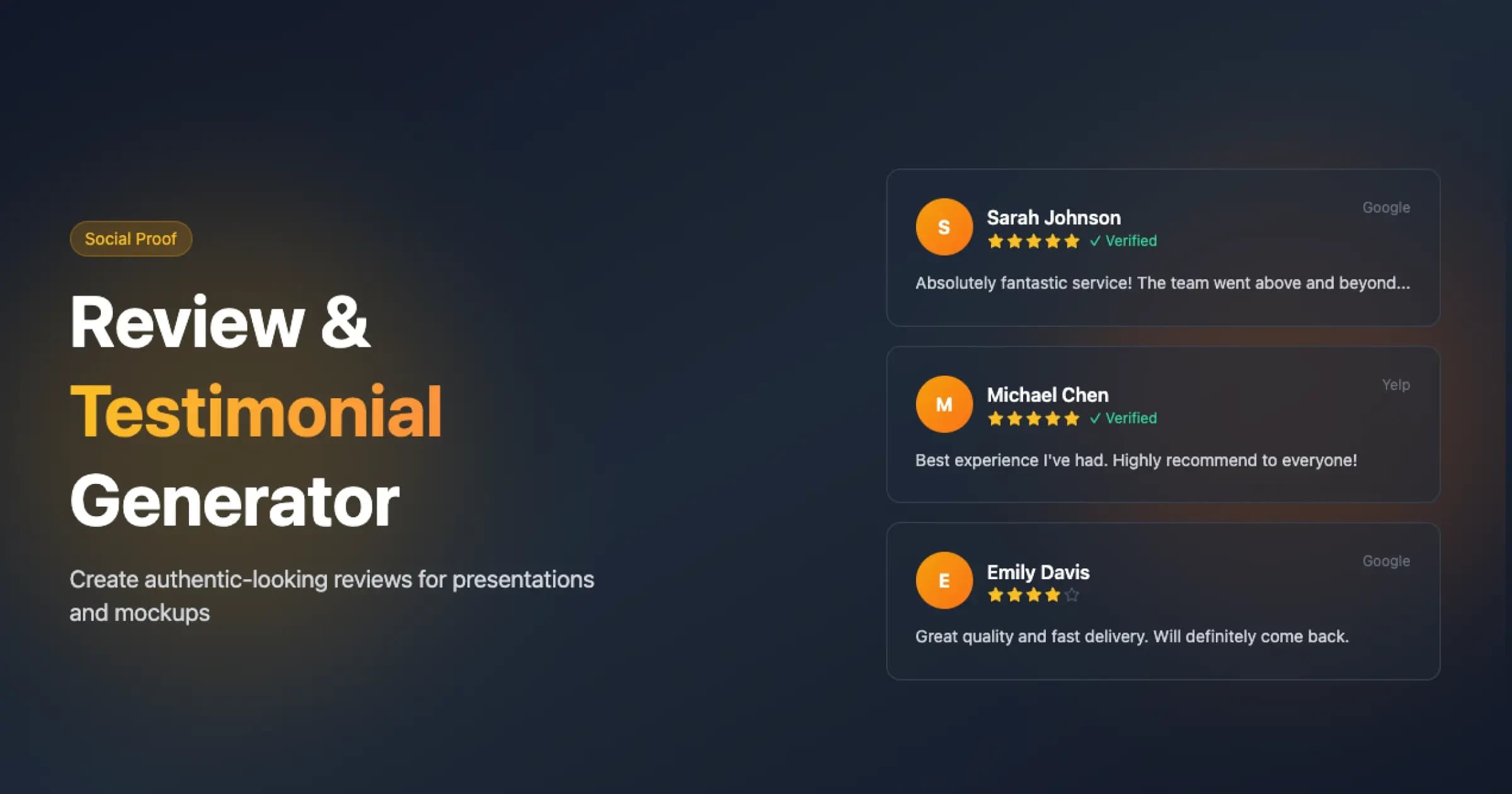 Review & Testimonial Mockup Generator